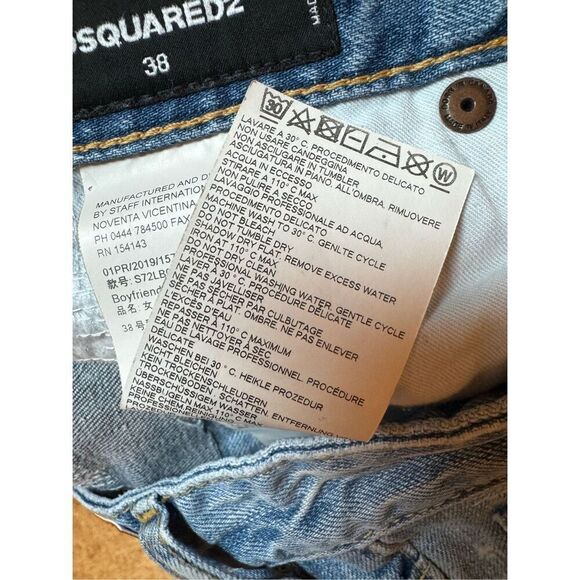 NWT DSQUARED2 Distressed boyfriend Jean size 38 - Picture 12 of 13